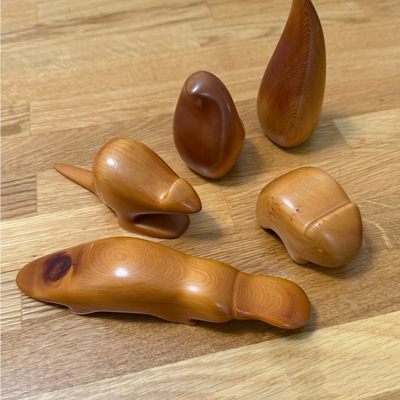 Vtg. 80's Andersen design wooden animal figurines (5 pieces)